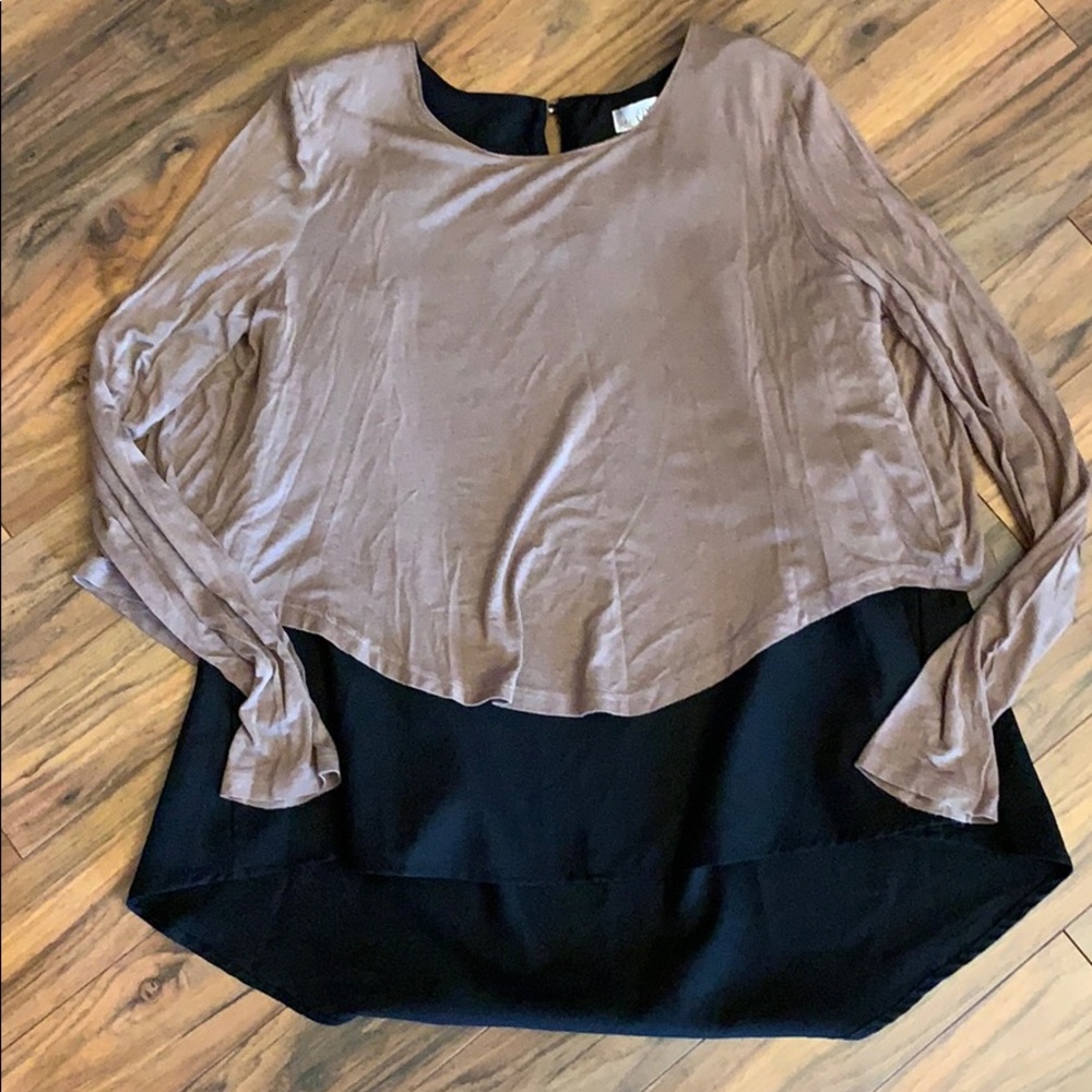 Brown and black OXYEA top.